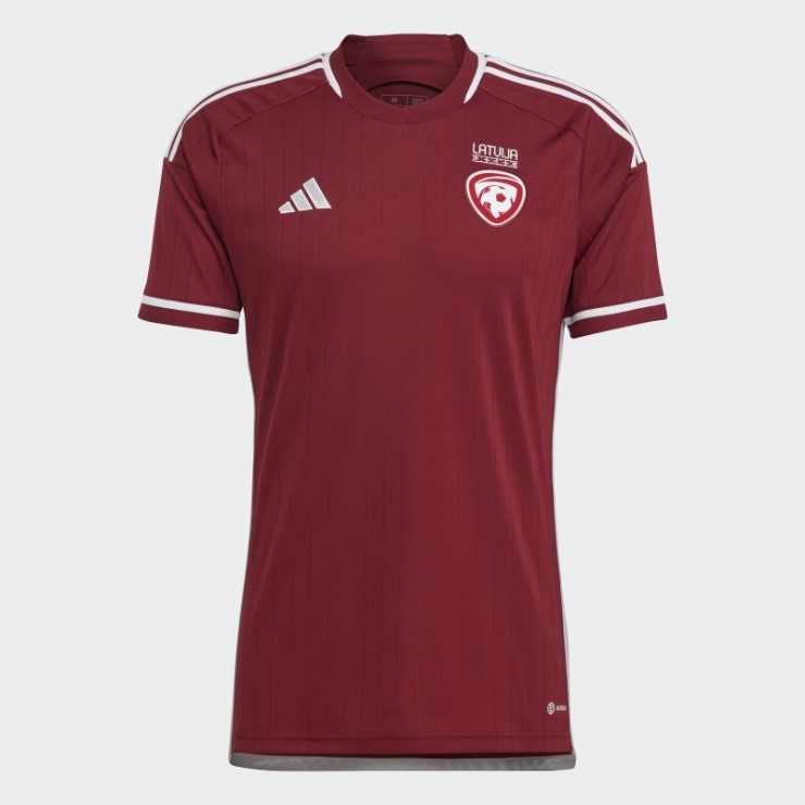 Camiseta Coll Borgoña Letonia 22 Primera Equipación Adidas