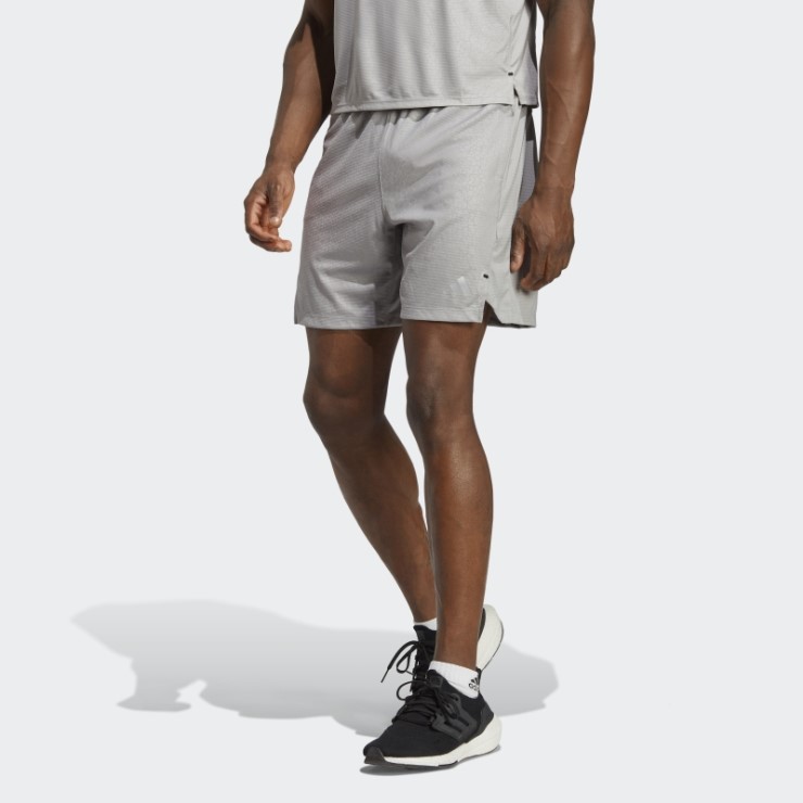 Pantalón Corto De Entrenamiento Con Estampado De Pu Mgh Gris Sólido Adidas