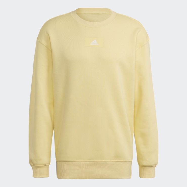 Sudadera Con Hombros Caídos Essentials Feelvivid Cotton Fleece Adidas Amarillo