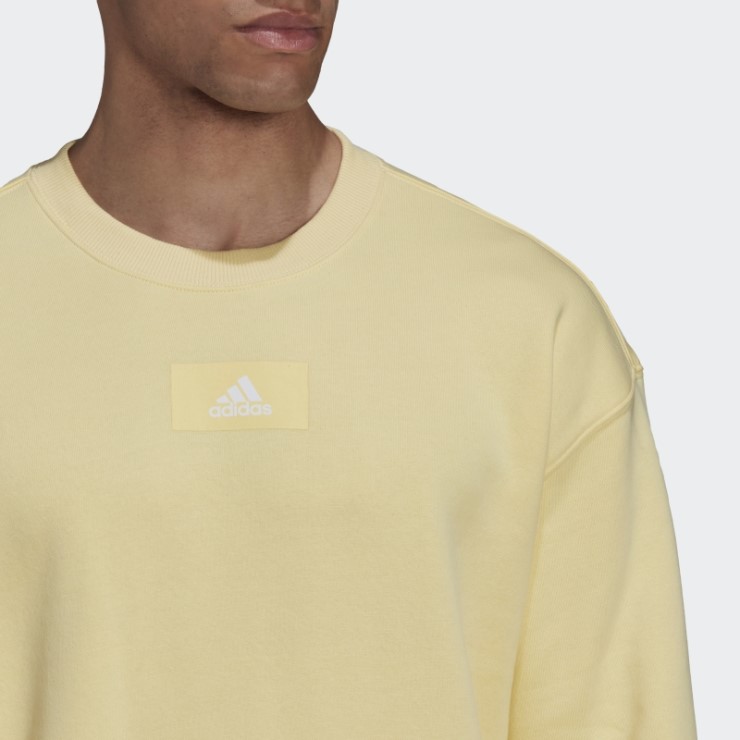 Sudadera Con Hombros Caídos Essentials Feelvivid Cotton Fleece Adidas Amarillo