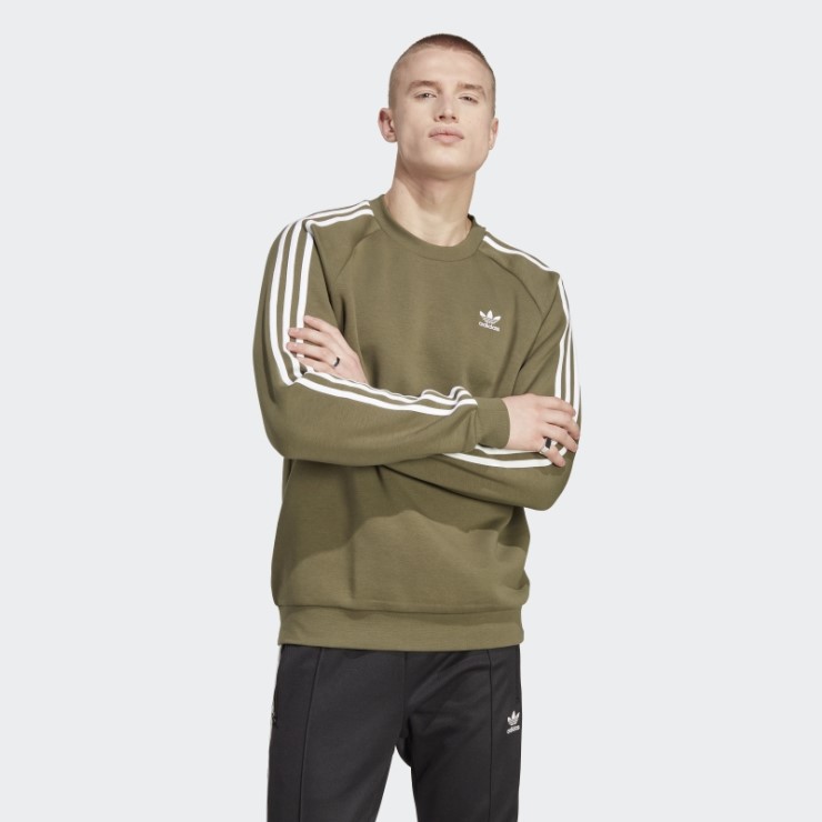 Sudadera Adicolor Classics 3-stripes Crew Oliva Adidas