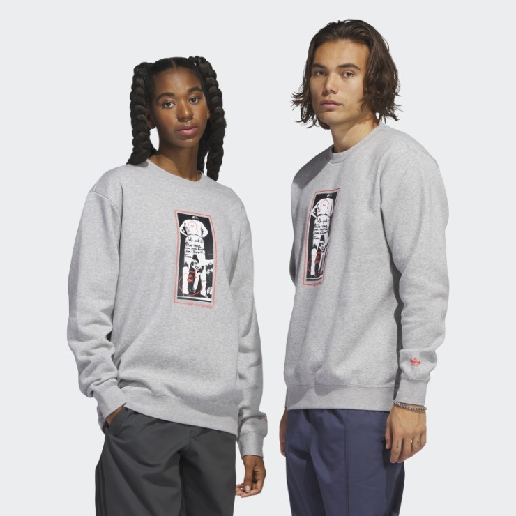 Sudadera Con Cuello Redondo Gráfico Shmoofoil Gris Medio Adidas