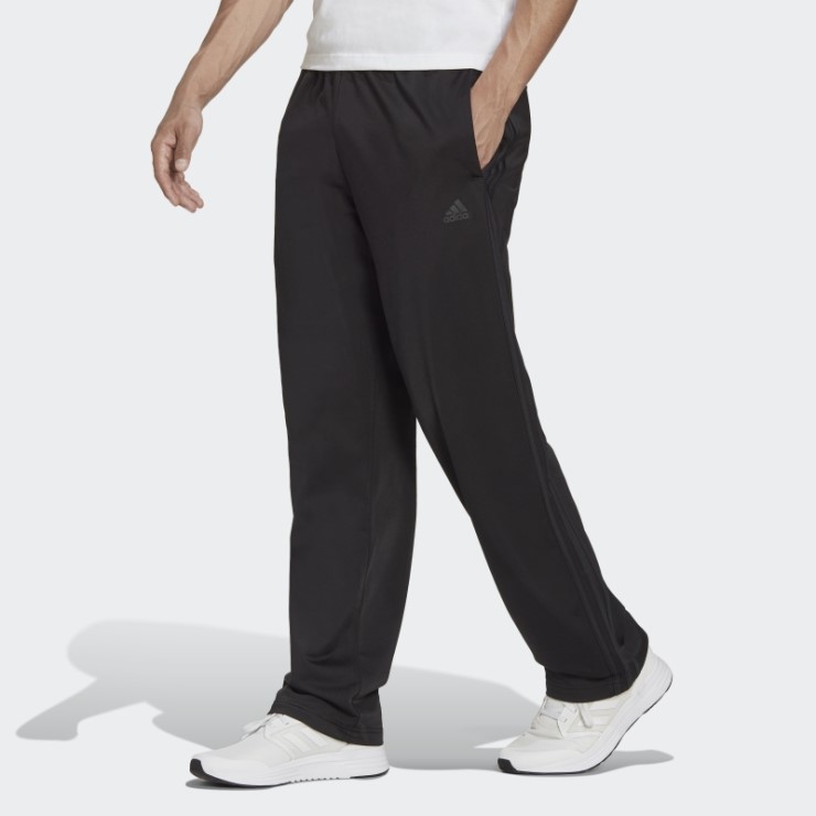 Negro Adidas Pantalones De Chándal Primegreen Con 3 Rayas Y Dobladillo Abierto