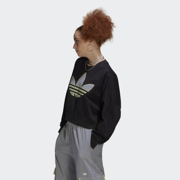 Sudadera Suelta Adidas Con Aplicación De Trébol Negro