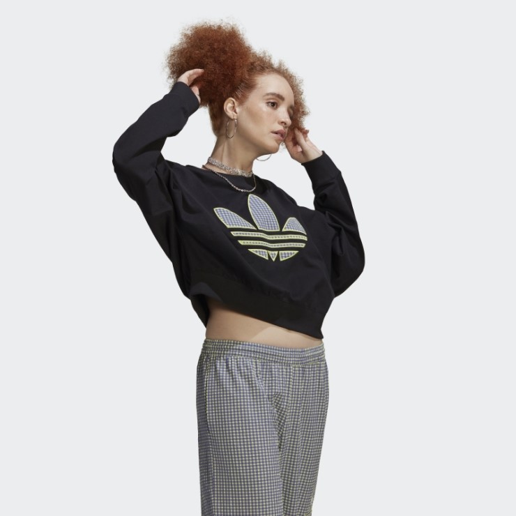 Sudadera Suelta Adidas Con Aplicación De Trébol Negro