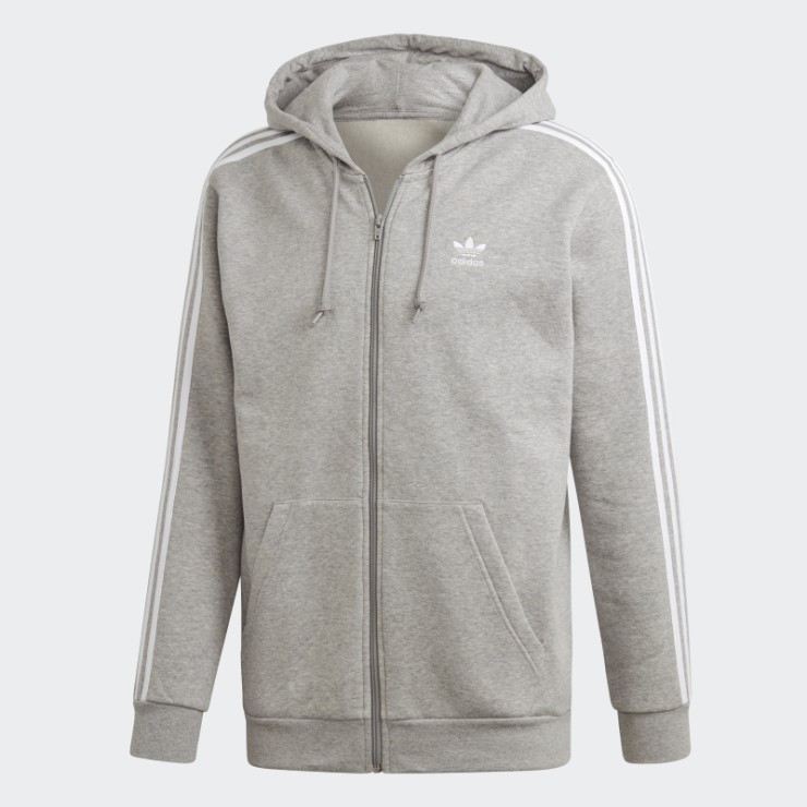 Sudadera Gris Medio 3 Rayas Adidas