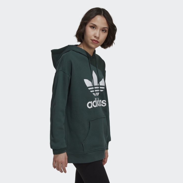 Adidas Sudadera Con Capucha Verde Mineral Adicolor Trefoil
