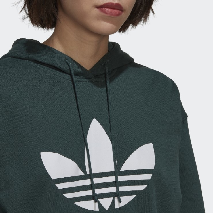 Adidas Sudadera Con Capucha Verde Mineral Adicolor Trefoil