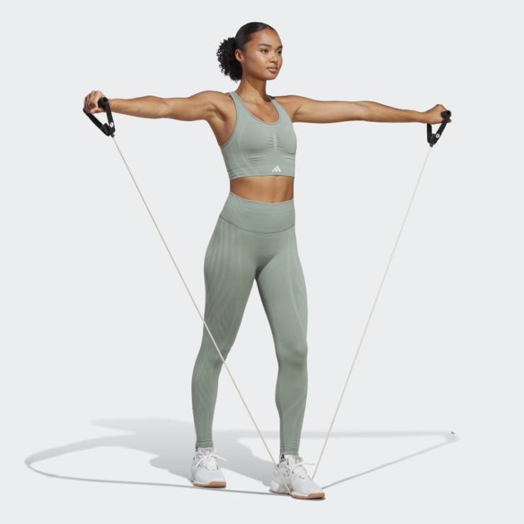 Adidas Leggins 7/8 Esculpido Verde Plata