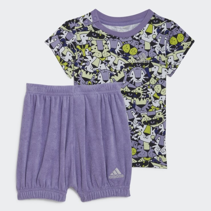 Conjunto De Verano Gráfico Adidas X Marimekko Amarillo De Moda