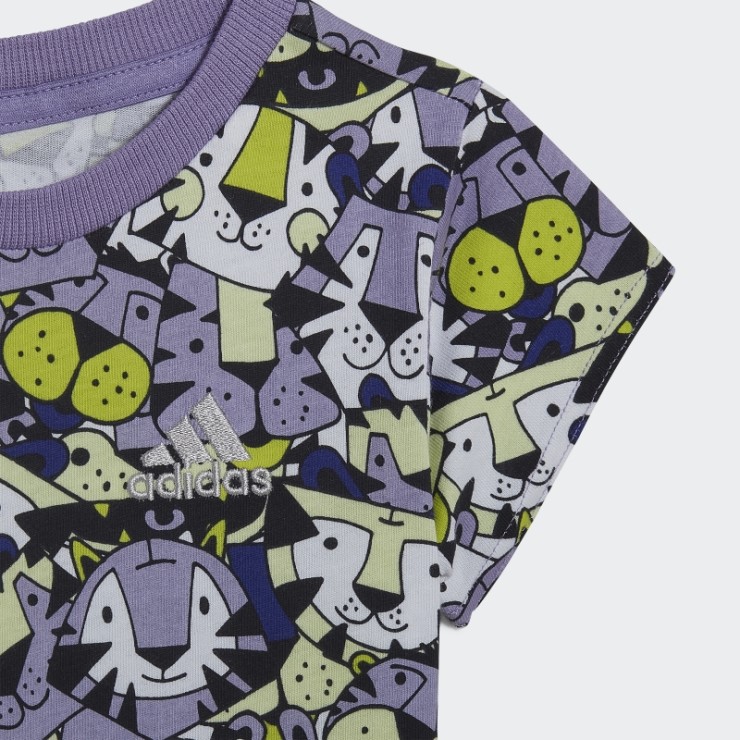 Conjunto De Verano Gráfico Adidas X Marimekko Amarillo De Moda