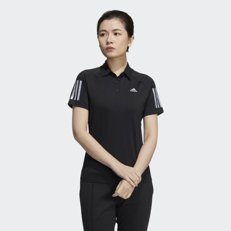 Polo Adidas Negro 3 Rayas
