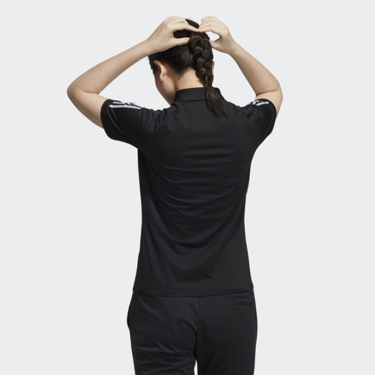 Polo Adidas Negro 3 Rayas