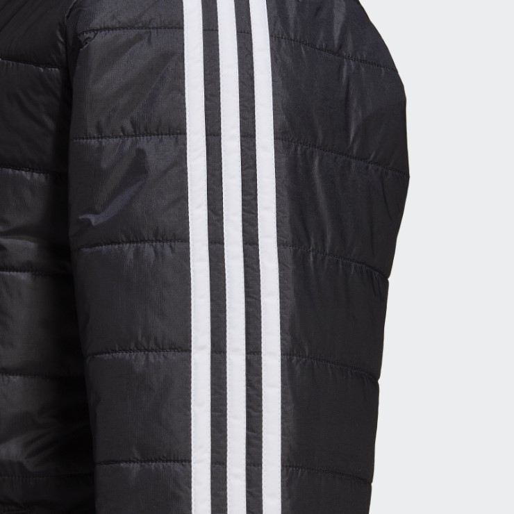 Chamarra Acolchada Negra Con Cuello Alzado Adidas