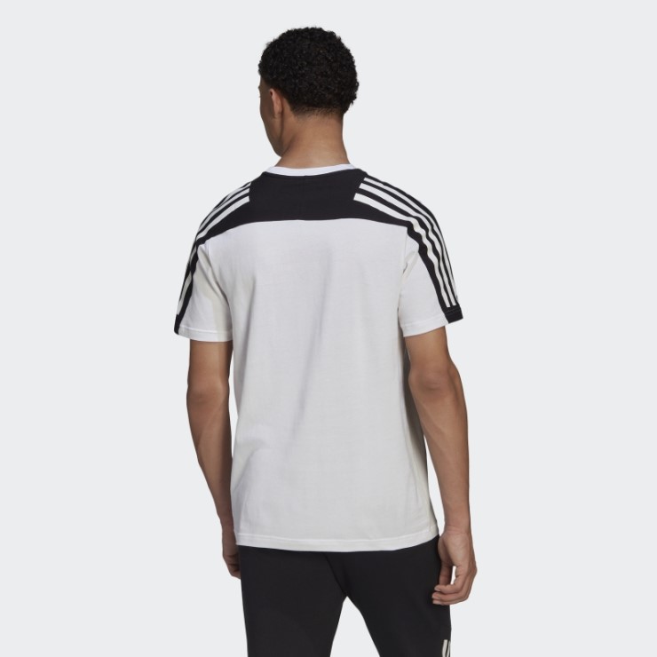 Adidas Camiseta Blanca De 3 Rayas Con íconos Del Futuro Moda