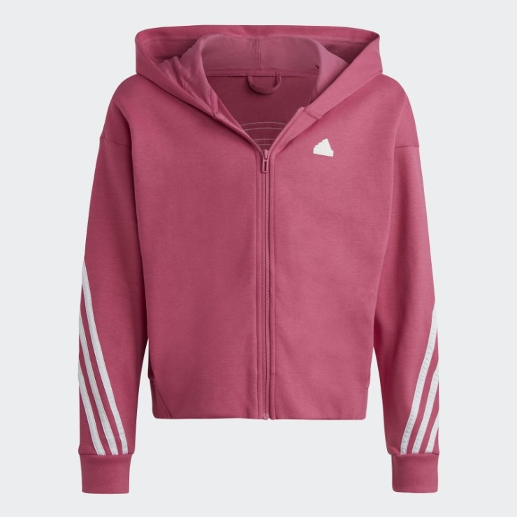 Sudadera Con Capucha Y Cremallera Completa De 3 Rayas De Iconos Del Futuro Adidas Fucsia
