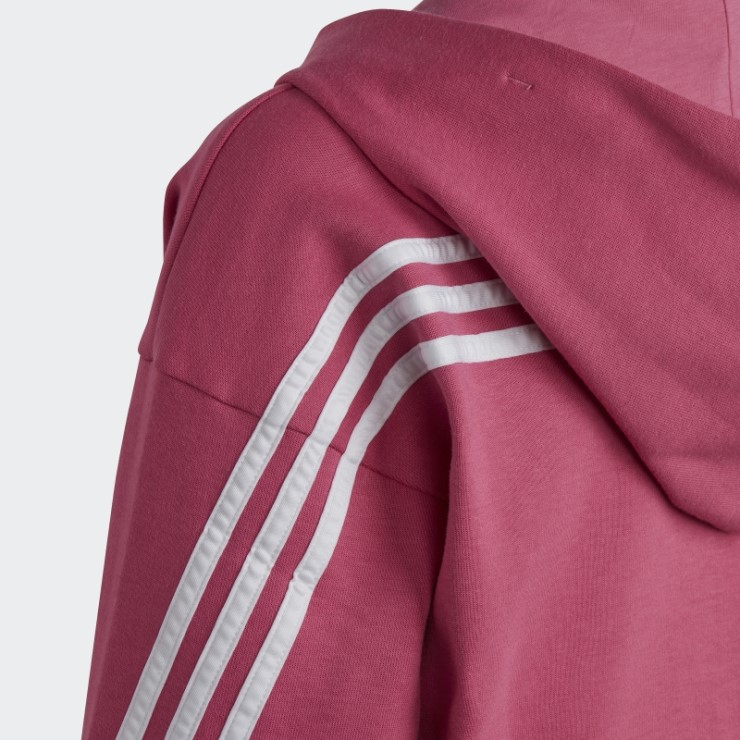 Sudadera Con Capucha Y Cremallera Completa De 3 Rayas De Iconos Del Futuro Adidas Fucsia