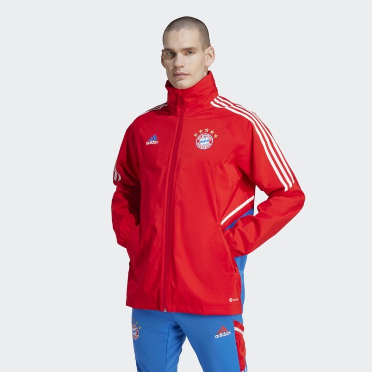 Chaqueta Impermeable Fc Bayern Condivo 22 Rojo Adidas