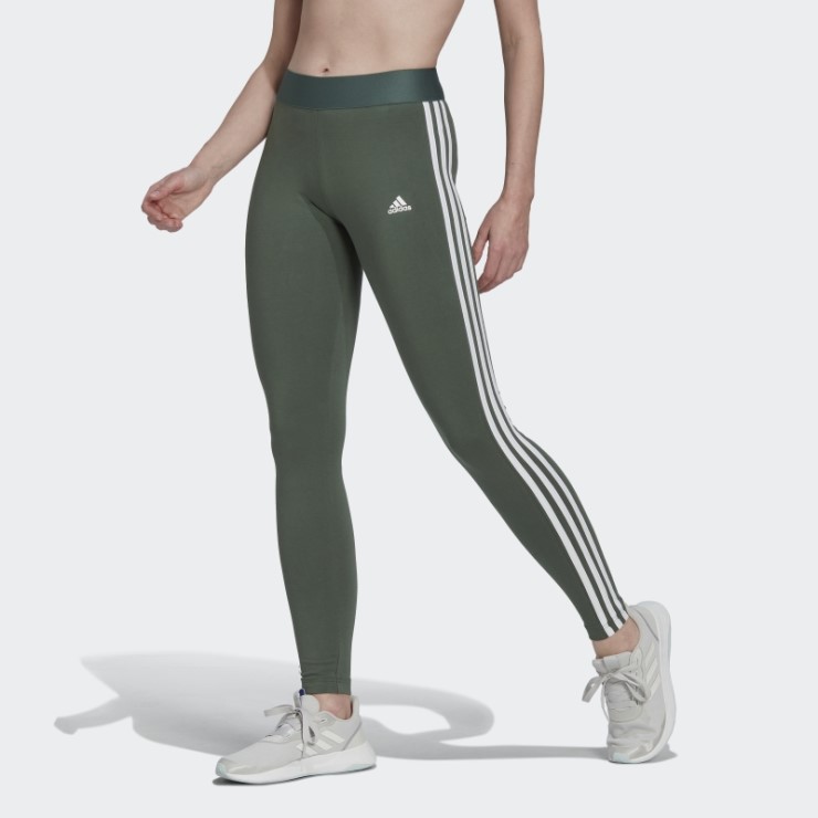 Leggings De 3 Bandas Essentials De Loungewear Verde óxido Adidas