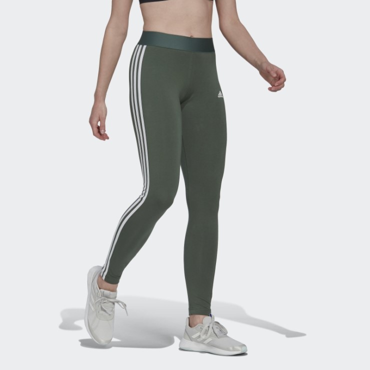 Leggings De 3 Bandas Essentials De Loungewear Verde óxido Adidas
