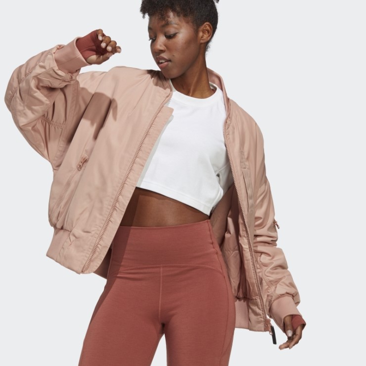 Chaqueta Bomber Tejida Adidas By Stella Mccartney Suave Almendra Caliente