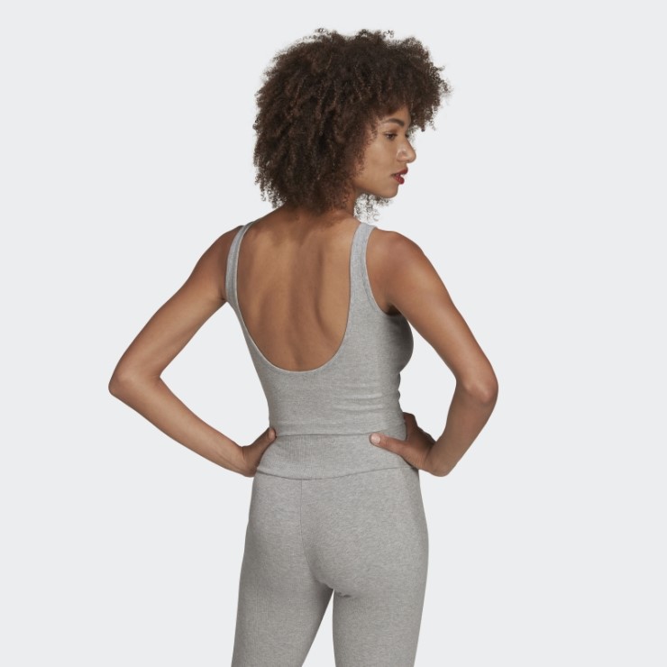 Camiseta Sin Mangas Adicolor Essentials Rib Gris Medio Adidas