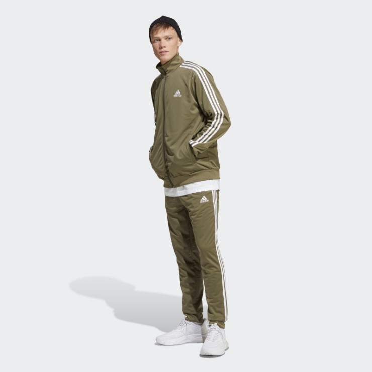 Chándal Adidas Basic 3-stripes Tricot Verde Oliva
