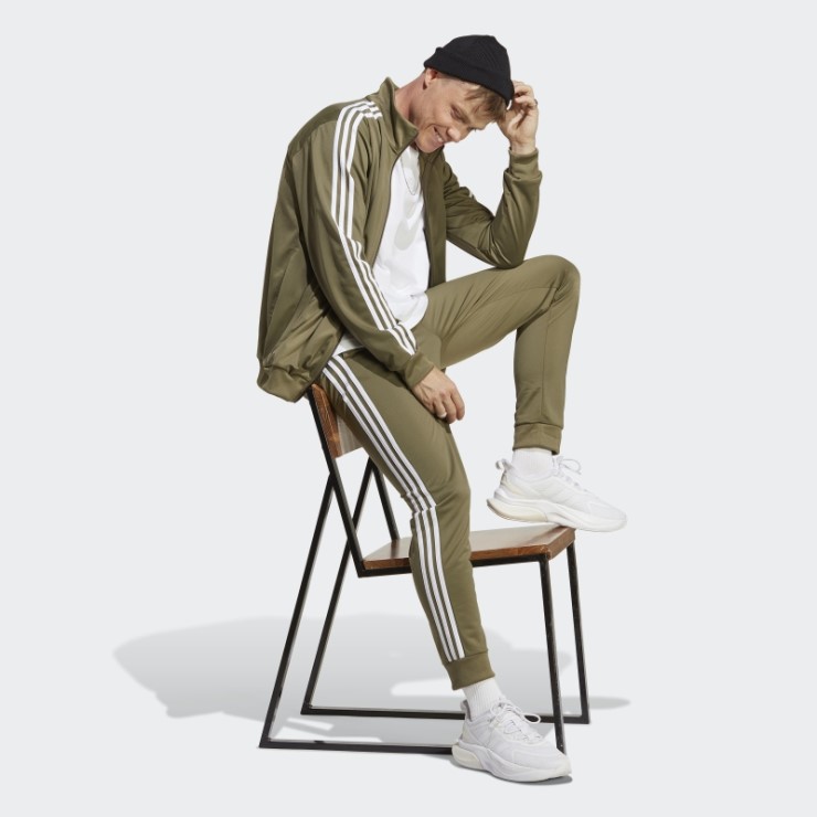 Chándal Adidas Basic 3-stripes Tricot Verde Oliva