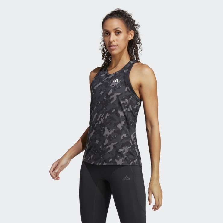 Adidas Own The Run Camo Camiseta De Tirantes De Running Negra