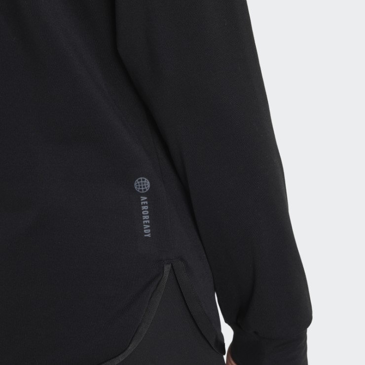Negro Adidas Techfit Aeroready Warm Camiseta De Entrenamiento Con Un Cuarto De Cremallera