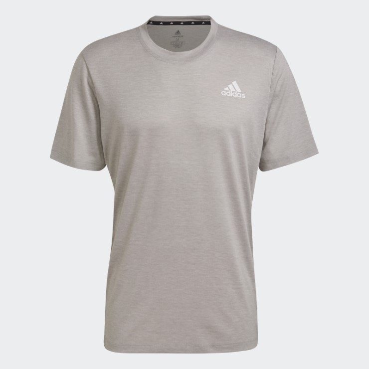 Aeroready Diseñada Para Moverse Camiseta Deportiva Jaspeada Adidas Gris Medio