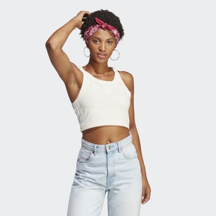 Camiseta Sin Mangas Corta Adidas Classics 3 Rayas Blanco Adidas