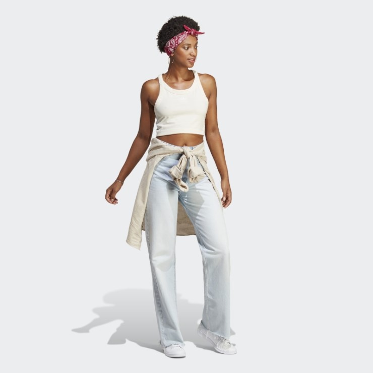 Camiseta Sin Mangas Corta Adidas Classics 3 Rayas Blanco Adidas