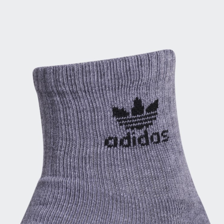 Calcetines Adidas Trefoil Quarter 6 Pares Gris Medio