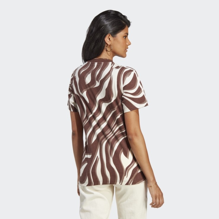 Camiseta Abstracta Con Estampado Animal Adidas Auburn