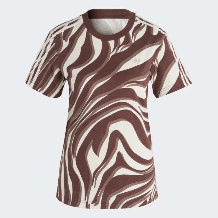 Camiseta Abstracta Con Estampado Animal Adidas Auburn