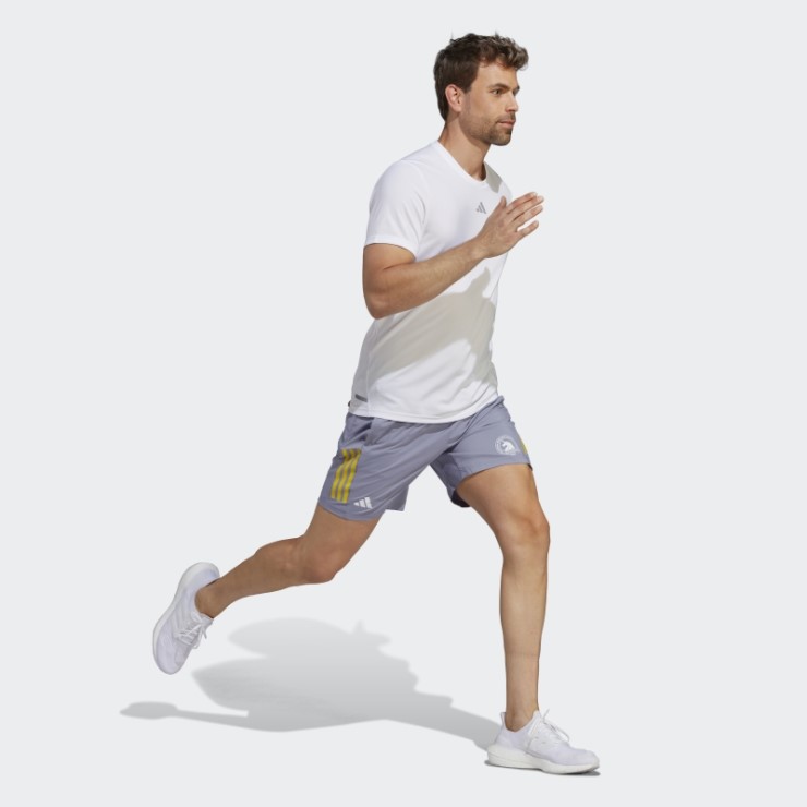 Pantalón Corto Adidas Plata Violeta Boston Marathon 2023 Own The Run