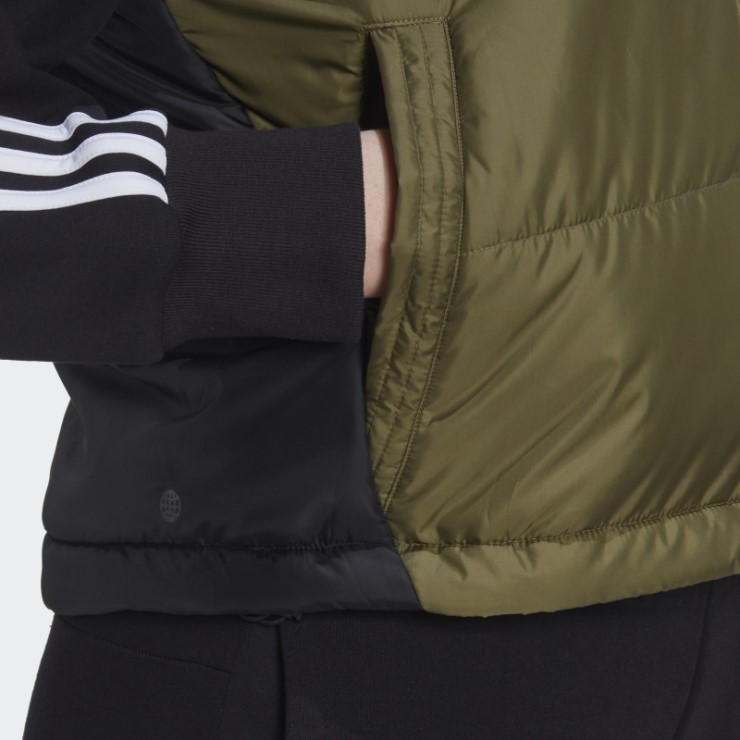 Chaleco Con Aislamiento De 3 Rayas Verde Oliva Adidas