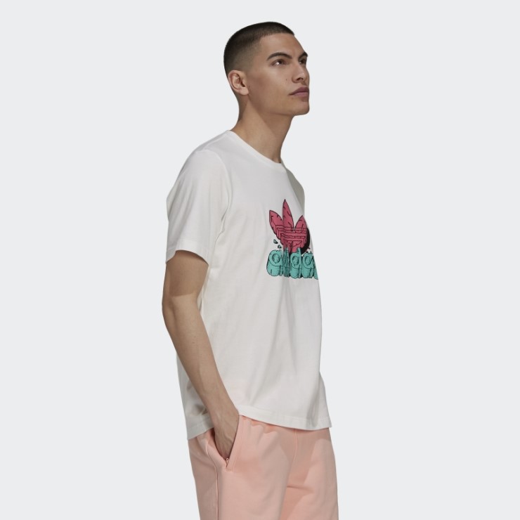 Camiseta Divertida De Dino (género Neutro) Adidas Blanca