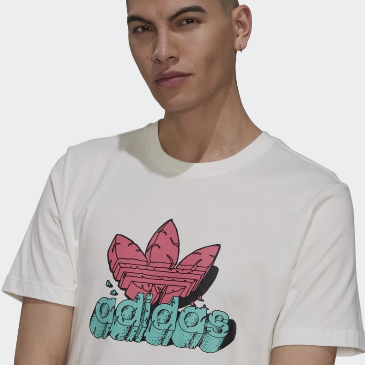 Camiseta Divertida De Dino (género Neutro) Adidas Blanca