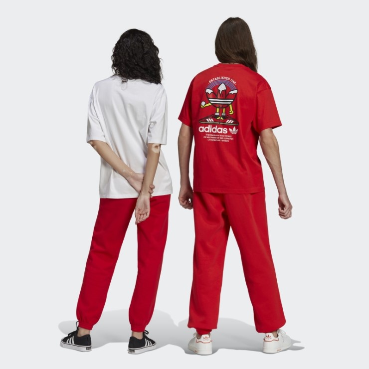 Joggers Deportivos De Navidad (género Neutral) Rojo Adidas