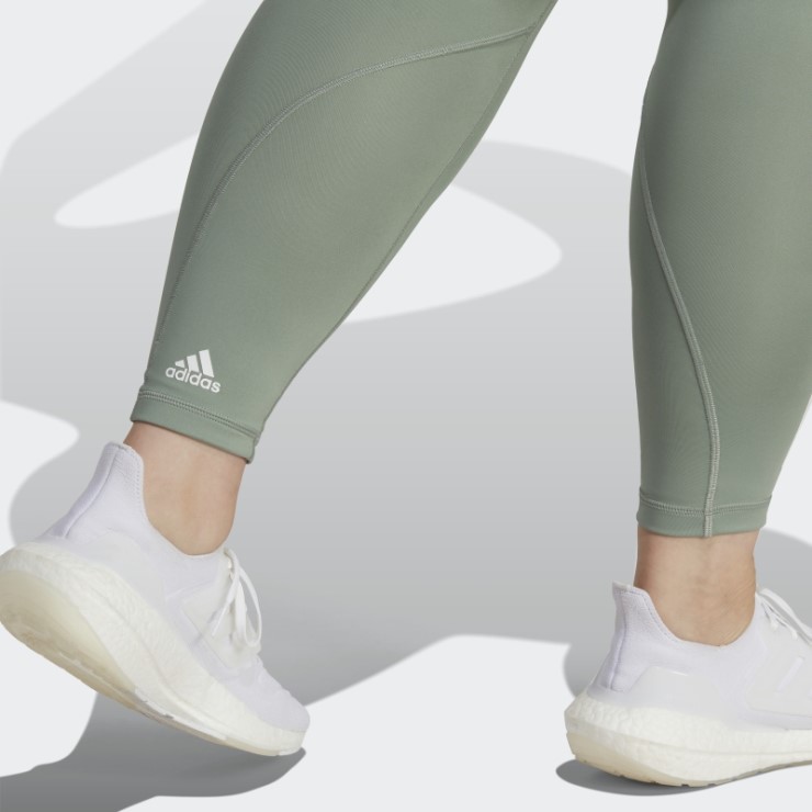 Leggings 7/8 De 3 Rayas De Optime Trainicons (talla Grande) Adidas Plateado Verde