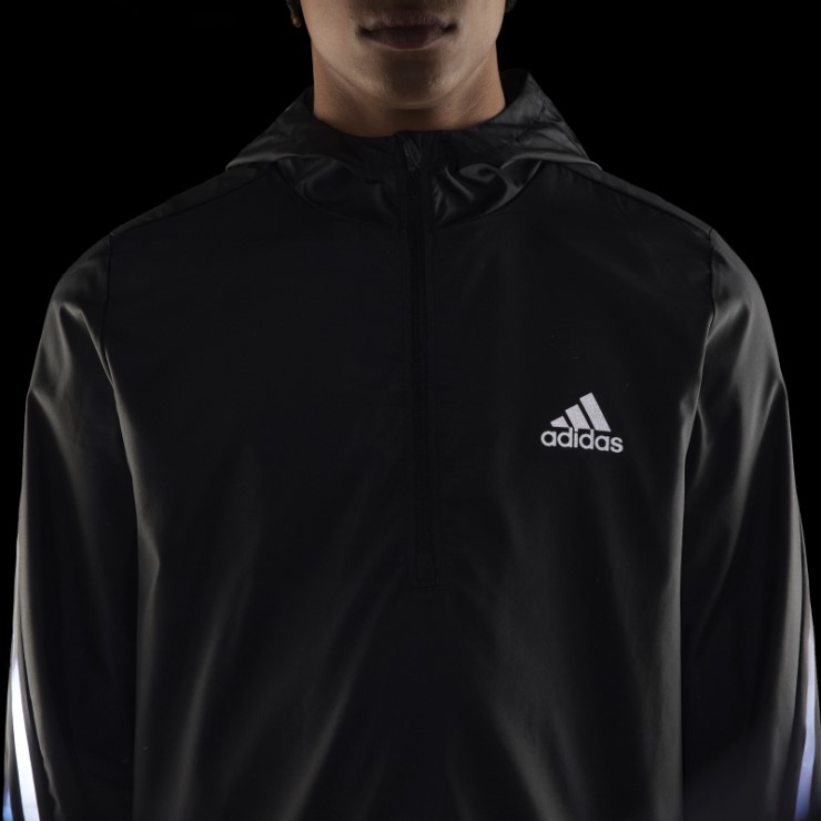 Chaqueta Adidas Run Icon 3 Rayas Negra