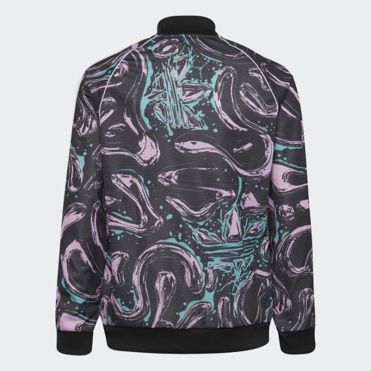 Chaqueta De Chándal Negra Con Estampado Allover Sst De Adidas