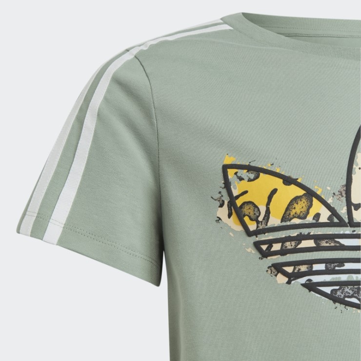 Vestido Adidas Animal Print Tee Plata Verde
