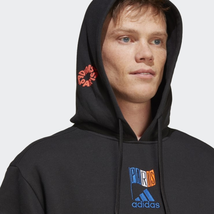 Adidas Sudadera Negra Con Gráfico