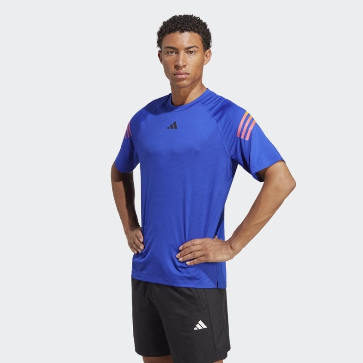 Adidas Camiseta De Entrenamiento Con 3 Rayas De Iconos De Tren Azul