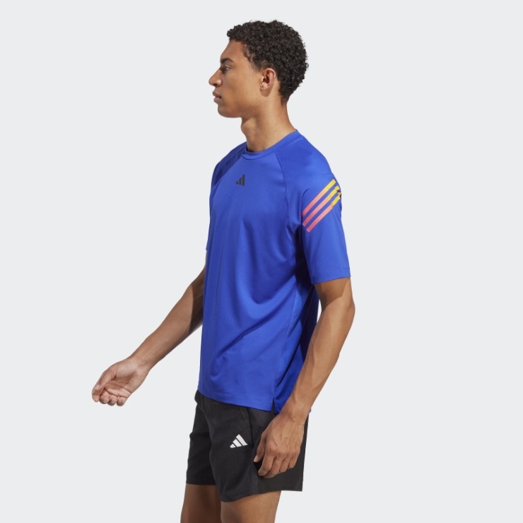 Adidas Camiseta De Entrenamiento Con 3 Rayas De Iconos De Tren Azul