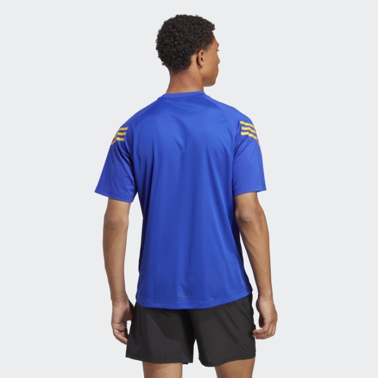 Adidas Camiseta De Entrenamiento Con 3 Rayas De Iconos De Tren Azul