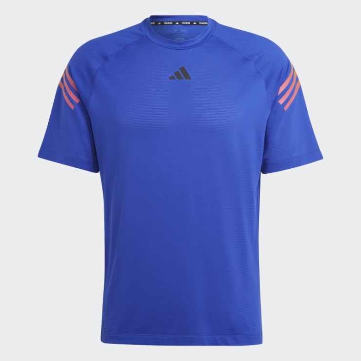 Adidas Camiseta De Entrenamiento Con 3 Rayas De Iconos De Tren Azul